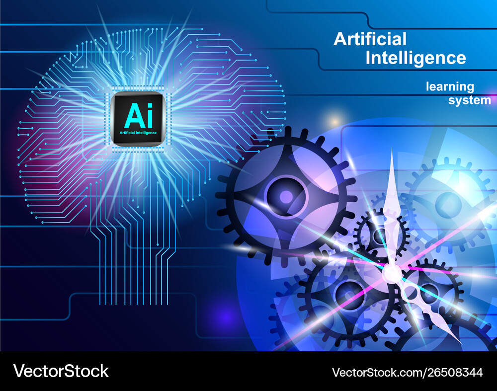 Artificial intelligence brain Royalty Free Vector Image