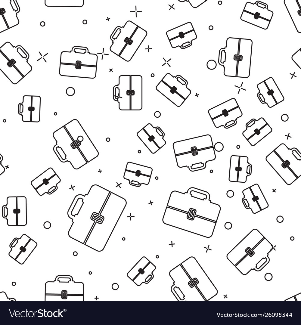 Black toolbox icon isolated seamless pattern vector image Black toolbox icon isolated seamless pattern