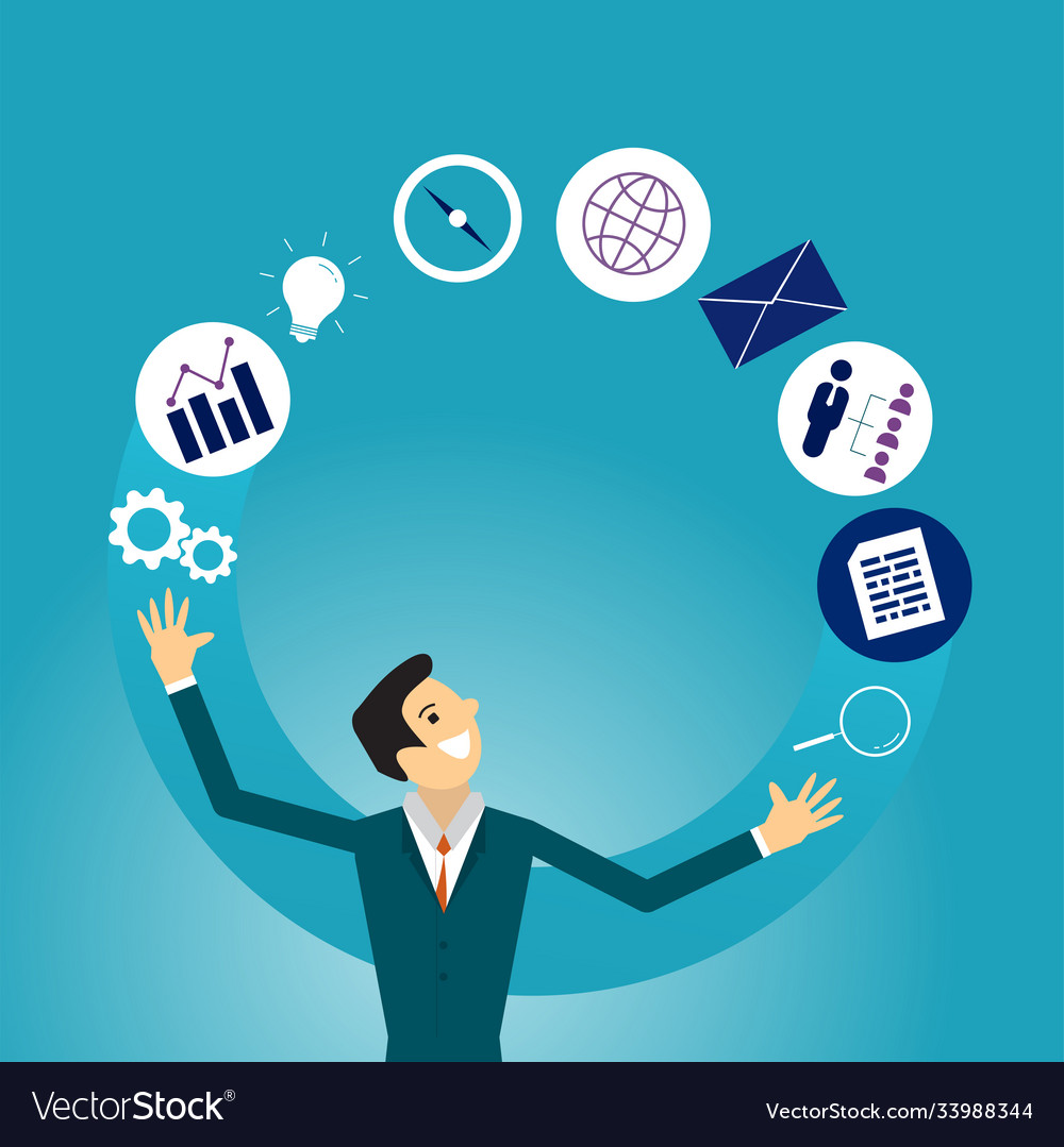Businessman is helping hand to success business vector image Businessman is helping hand to success business