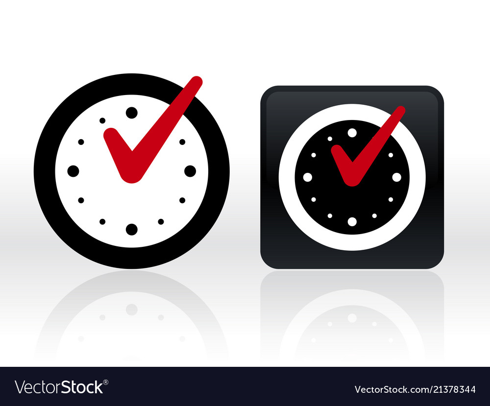 Check mark on clock isolated
