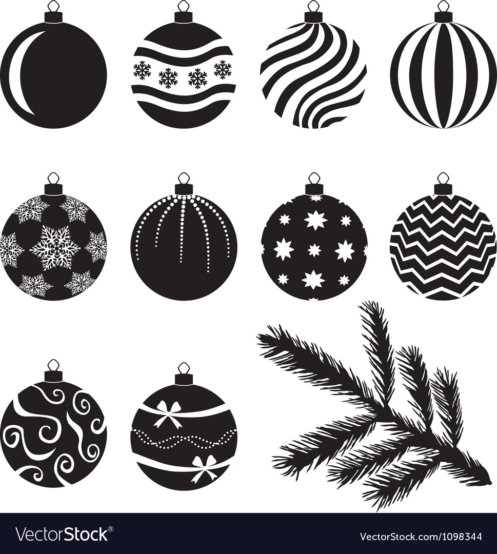 Download Christmas baubles set Royalty Free Vector Image