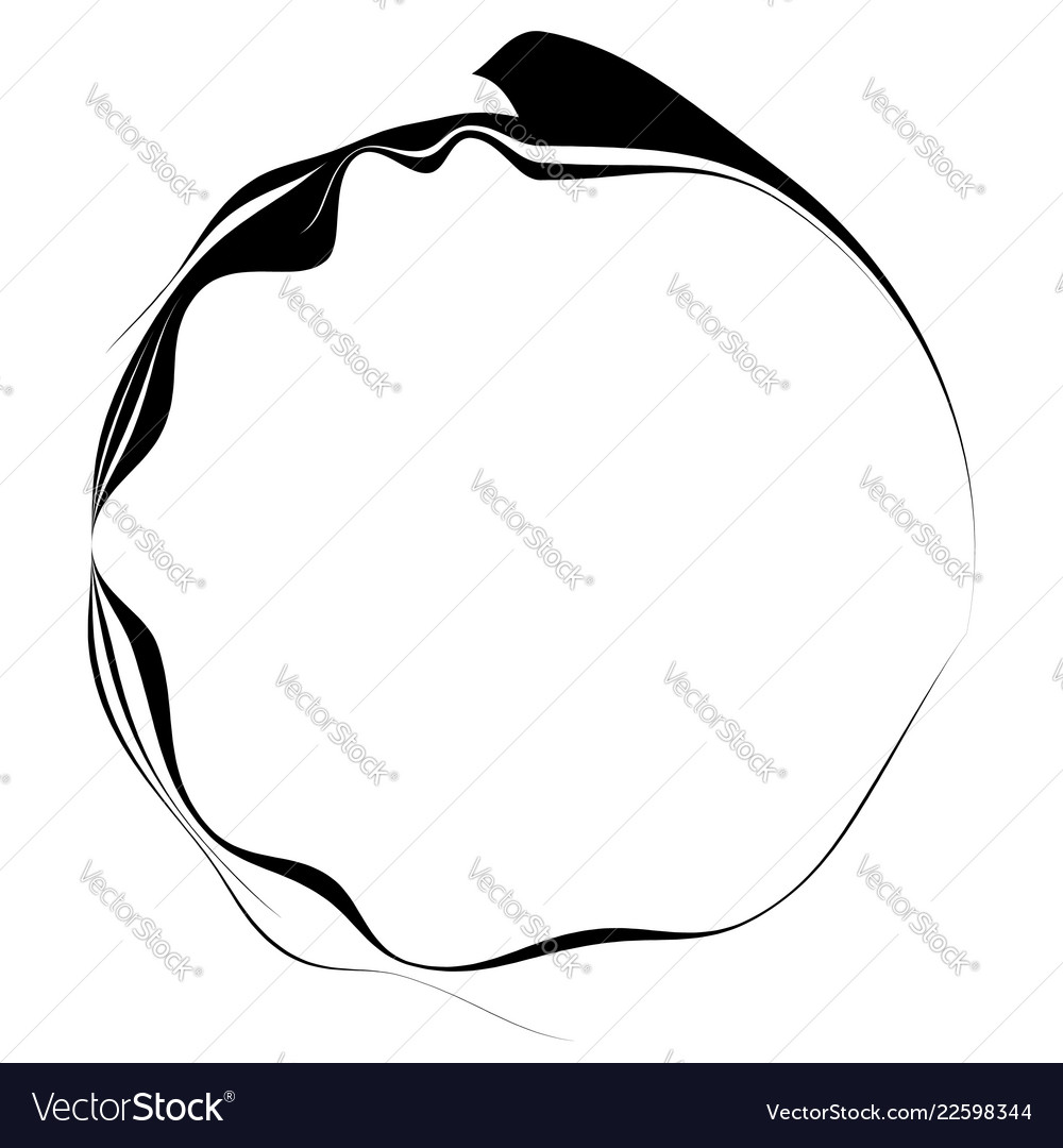 Circle with dynamic swoosh line frame monochrome vector image Circle with dynamic swoosh line frame monochrome