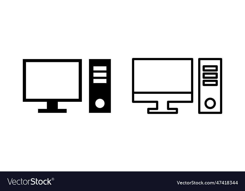 Computer icon set monitor Vector Image Computer icon set monitor