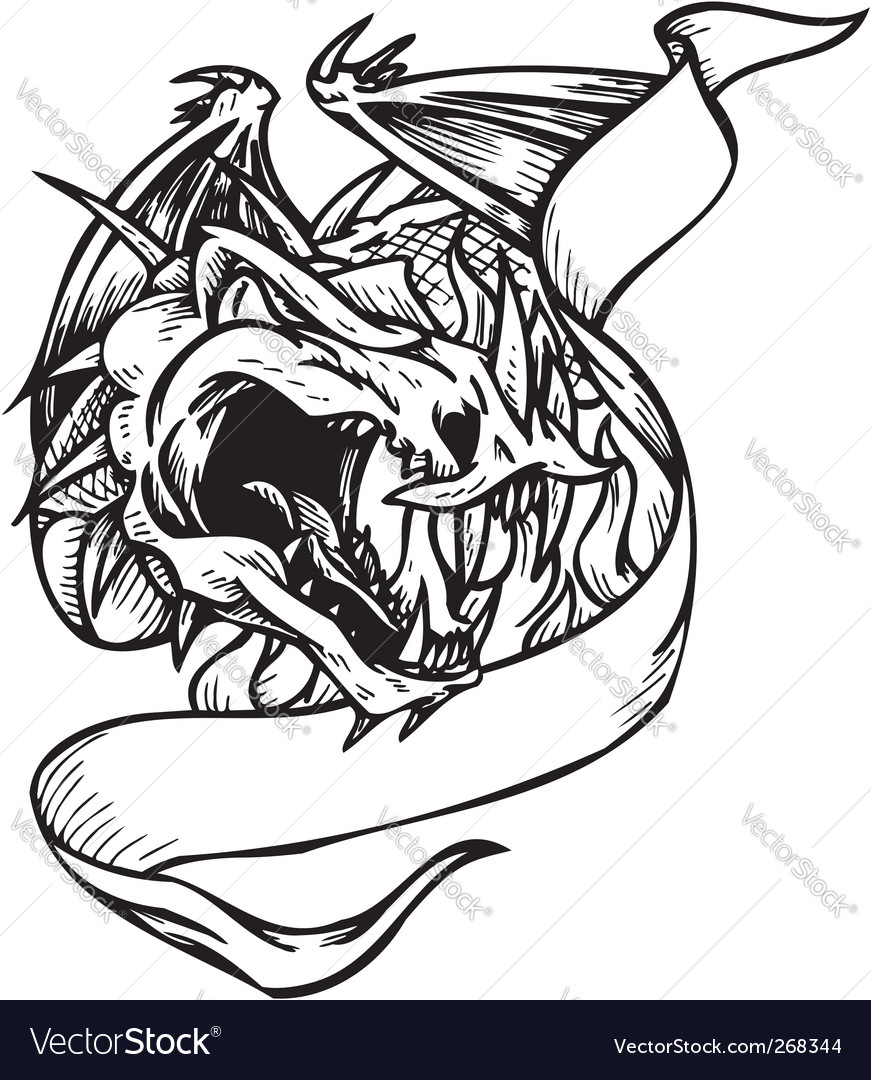 Dragon template Royalty Free Vector Image - VectorStock