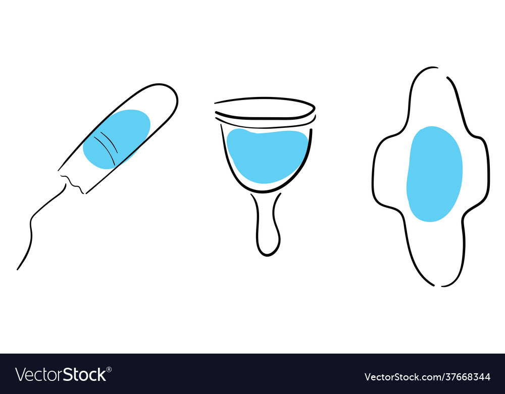 Feminine Hygiene Products Tampon Menstrual Cup Vector Image 2395