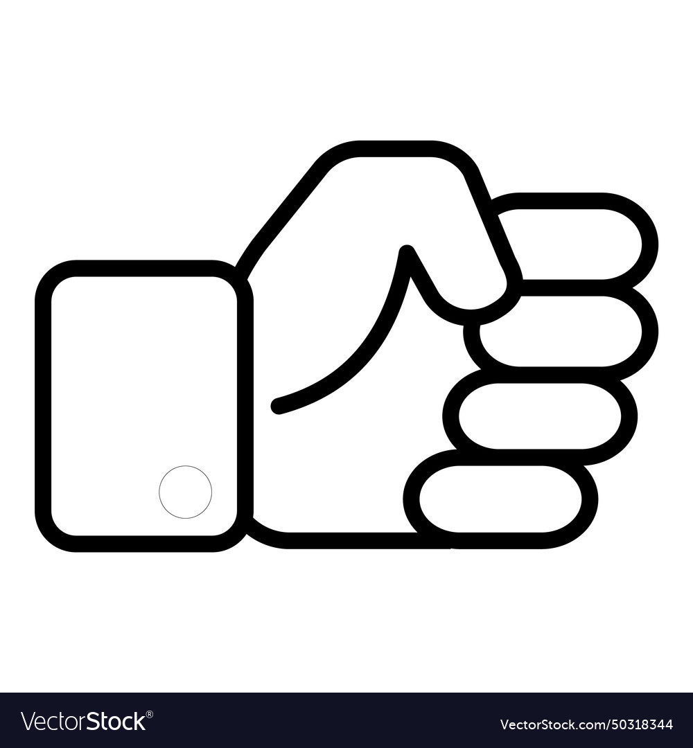 Fist sign flat icon isolated on white background