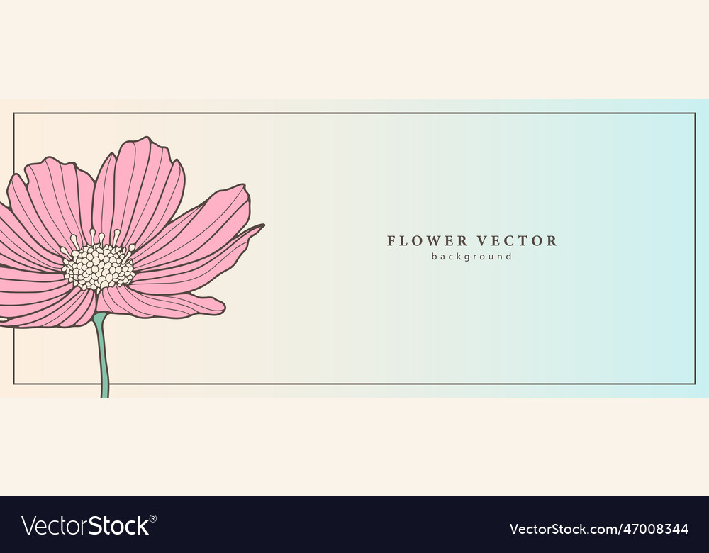 Floral background with big pink flower