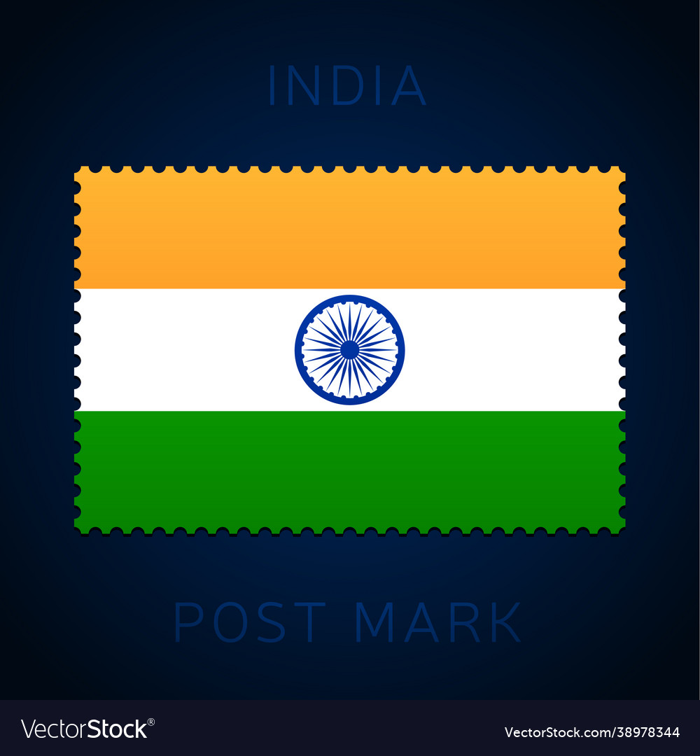 India postage mark national flag stamp