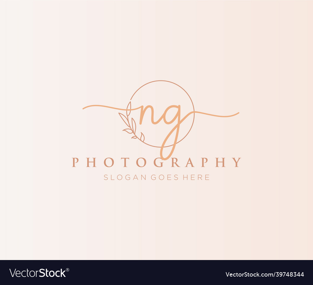 Initial ng feminine logo usable for nature salon