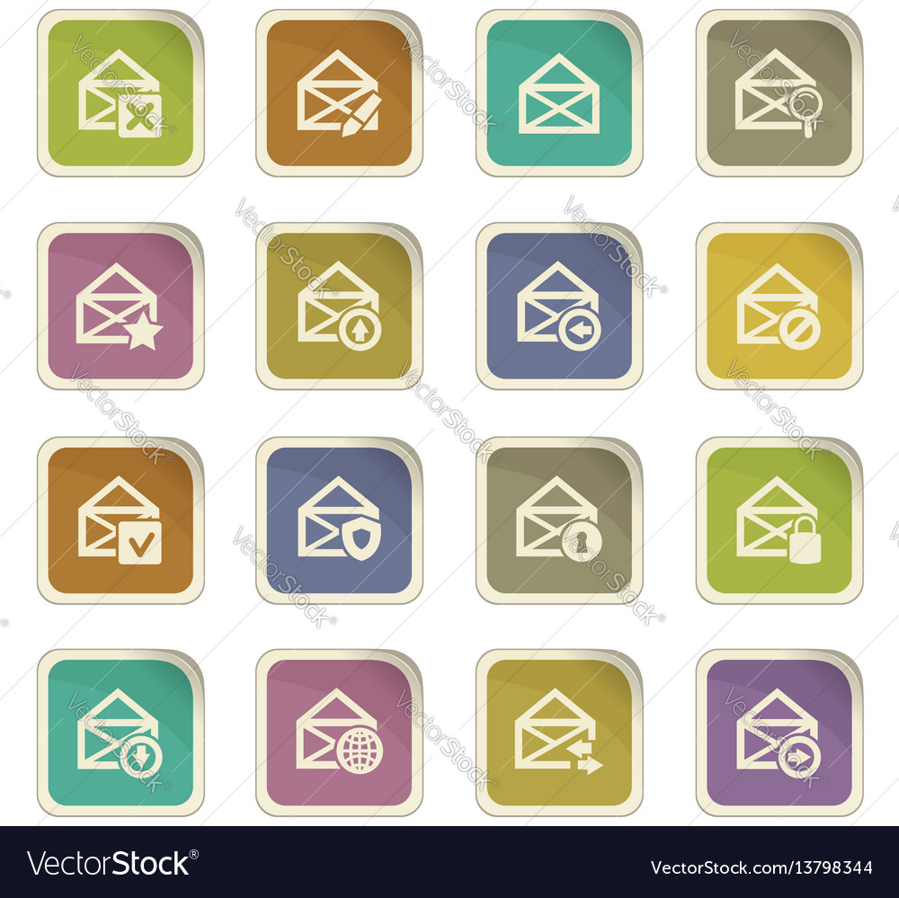 Mail and envelope icons set