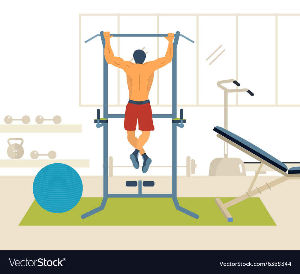 Man Performing Pull-Up Exercise
