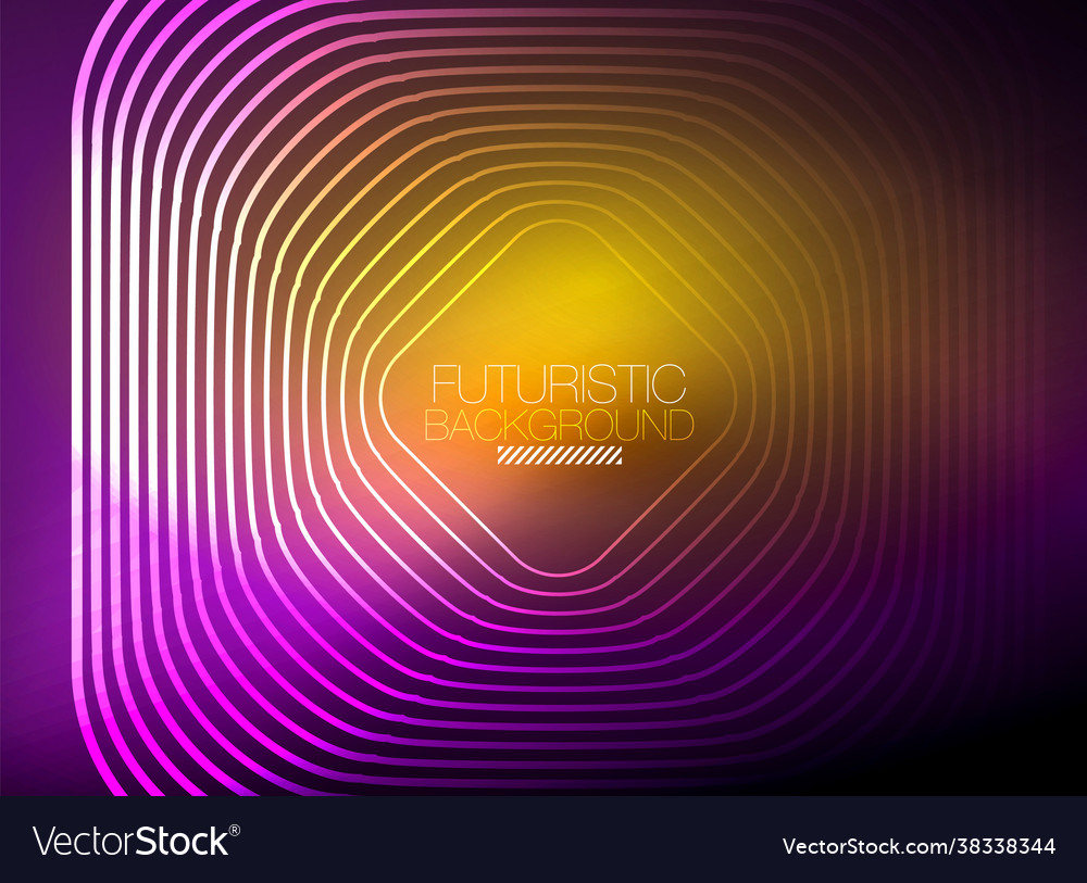 Neon color square shape lines abstract background vector image Neon color square shape lines abstract background