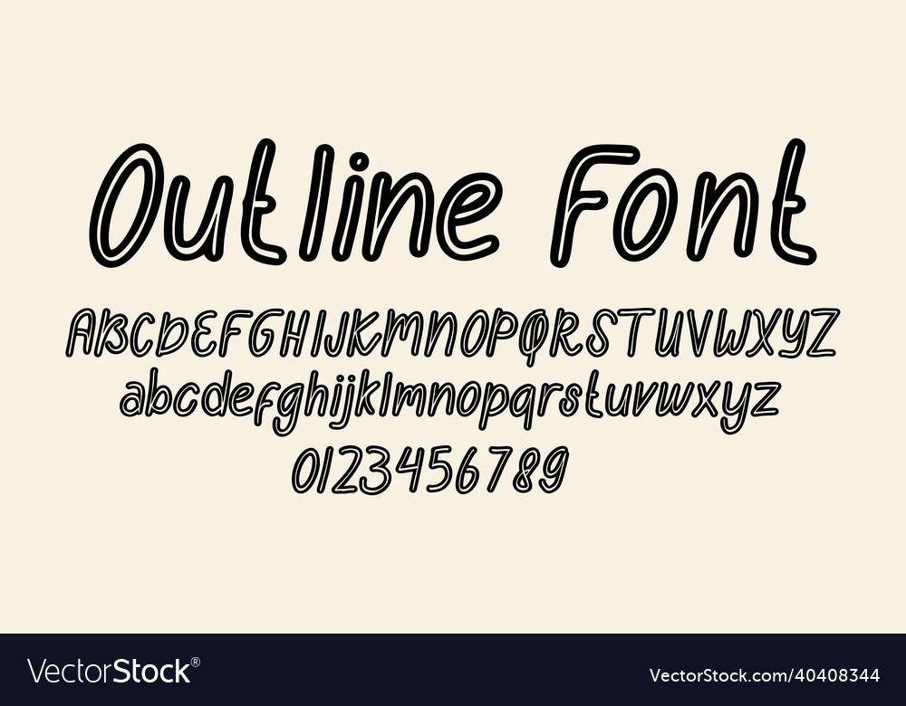 Outline font alphabet isolated background