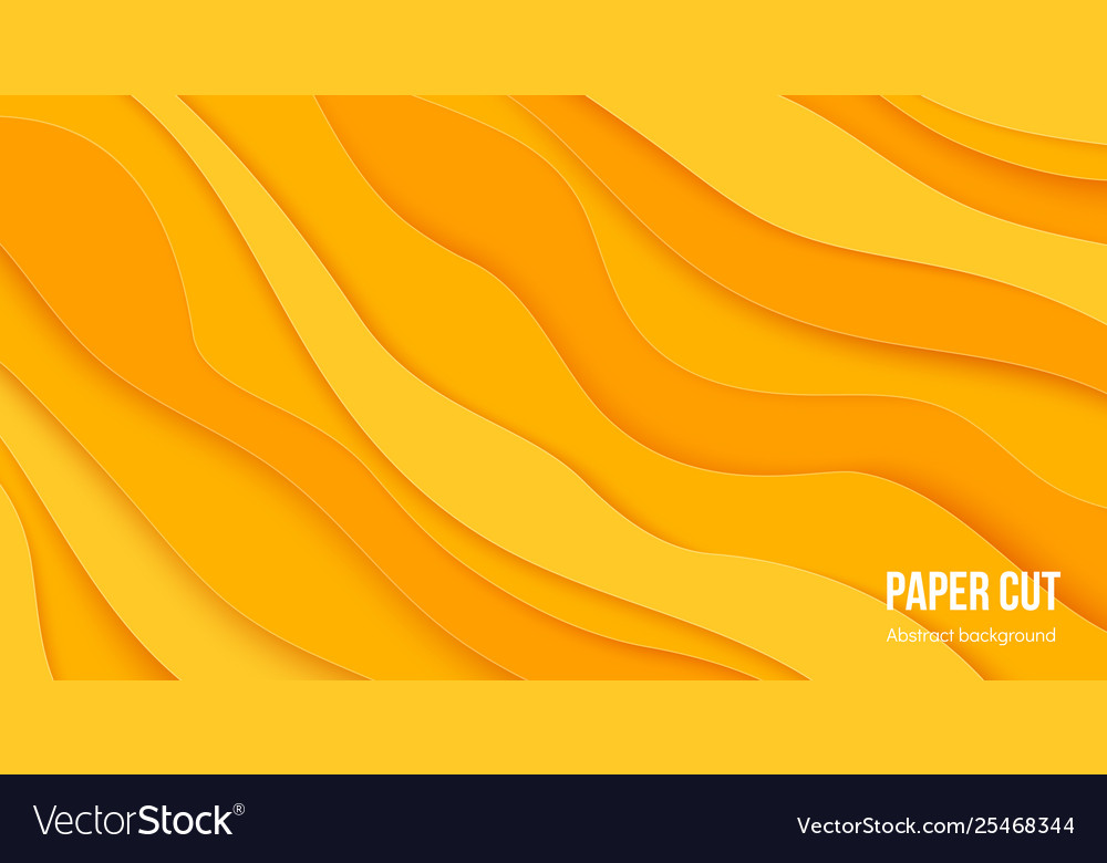 Paper cut background 3d abstract wave layers vector image Paper cut background 3d abstract wave layers
