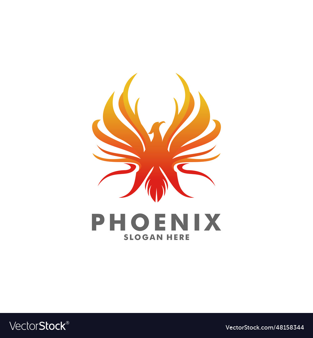 Phoenix wing logo animal abstract luxury Vector Image