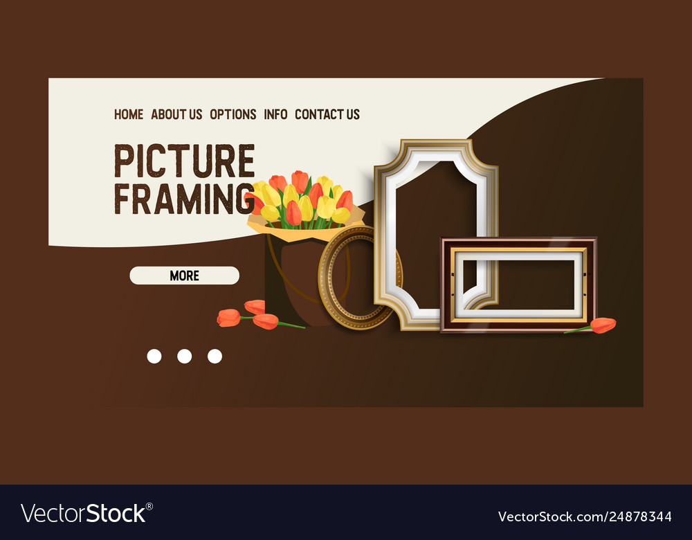 Picture framing banner web design Royalty Free Vector Image
