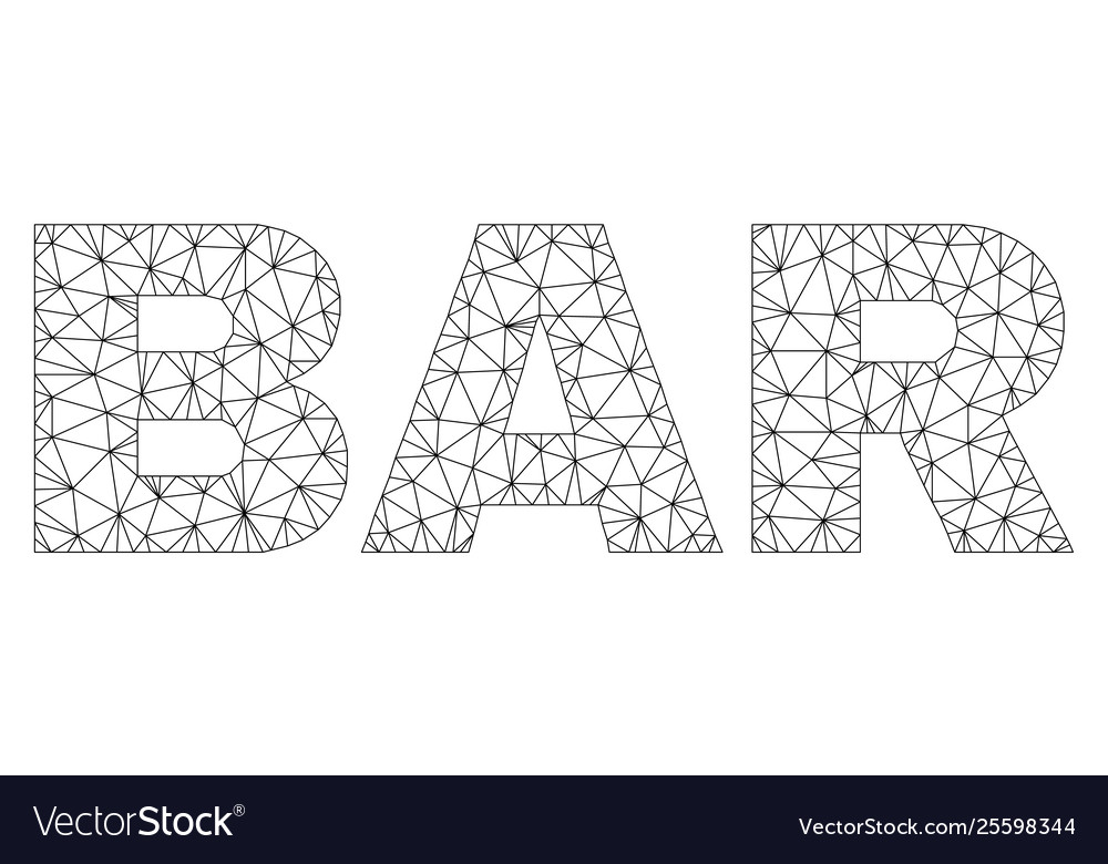 Polygonal mesh bar text label vector image Polygonal mesh bar text label