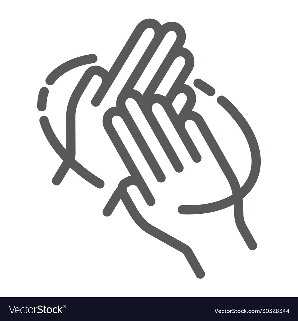 Rub hands palm to line icon wash and hygiene Vector Image