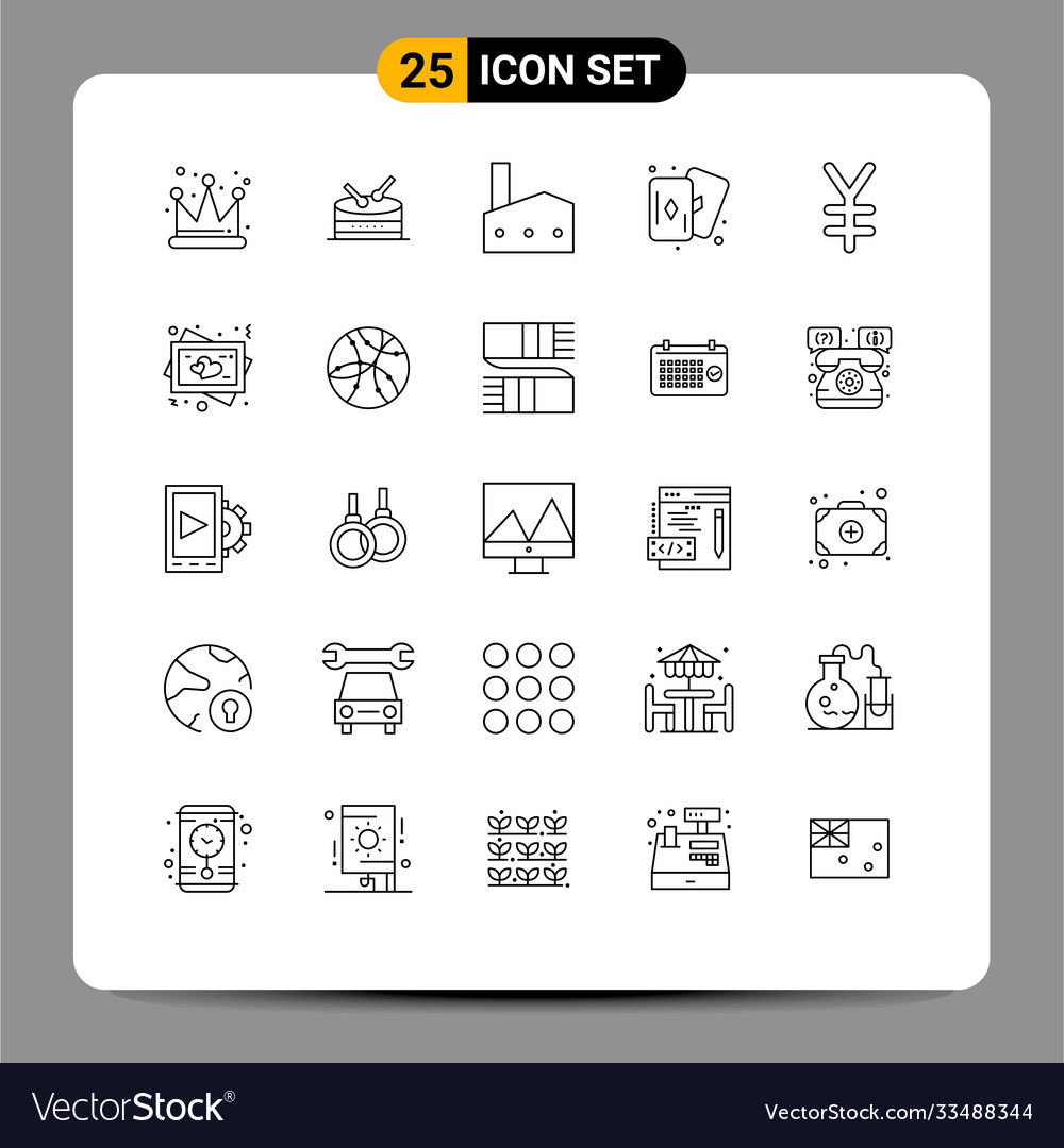 Set 25 moderne ui Symbole Zeichen Zeichen Zeichen für Herz