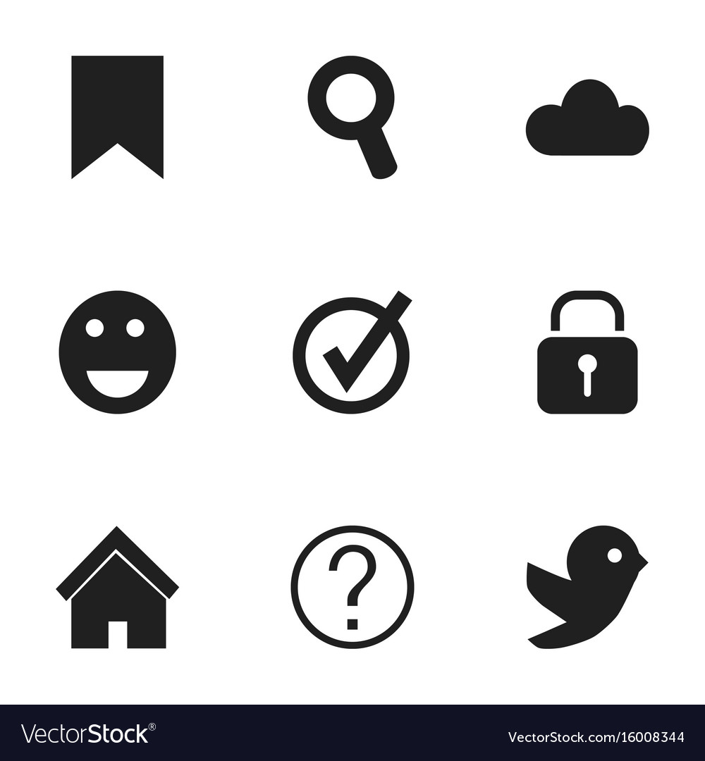 Set of 9 editable web icons includes symbols