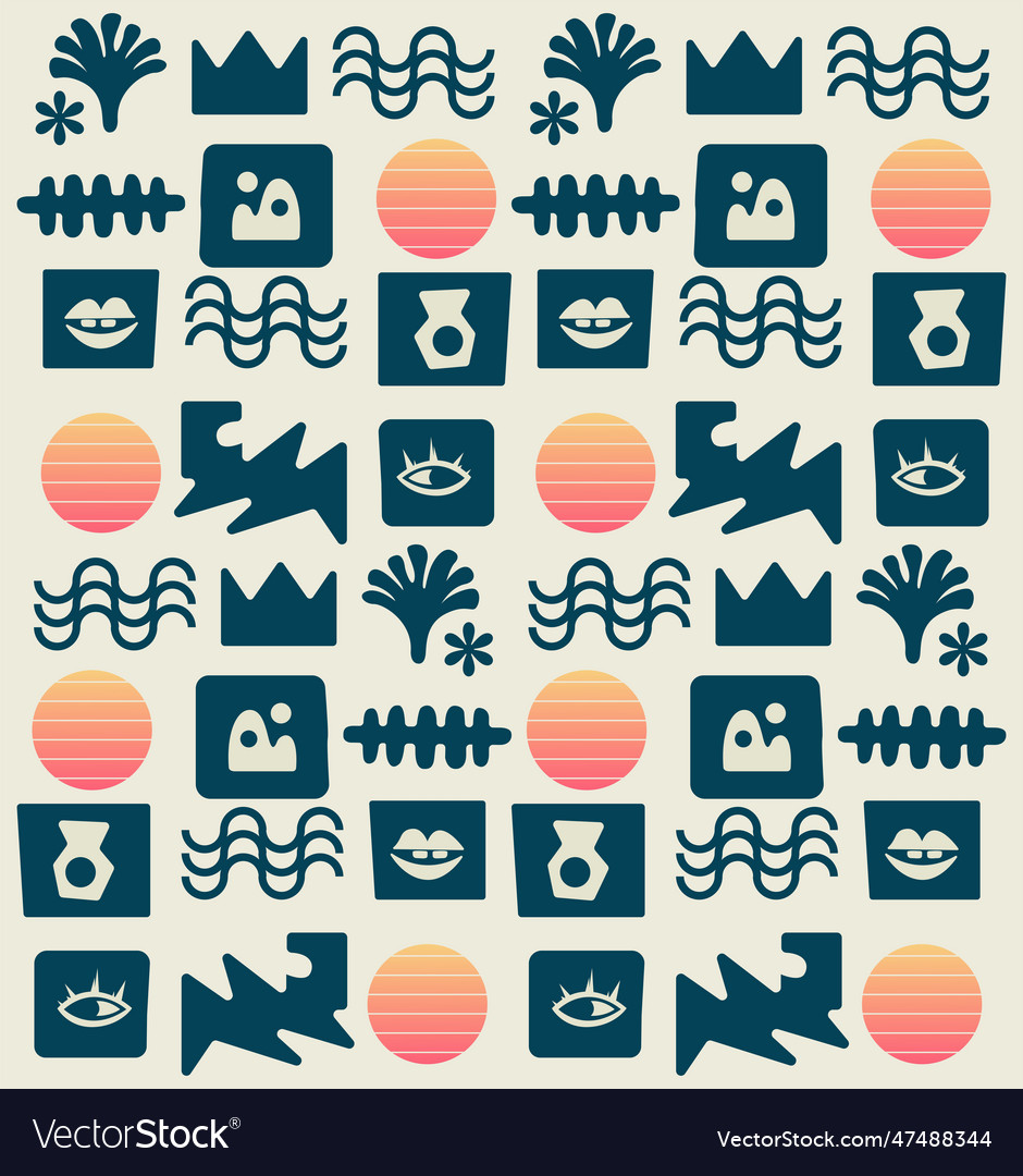 Sunset pattern vector image Sunset pattern