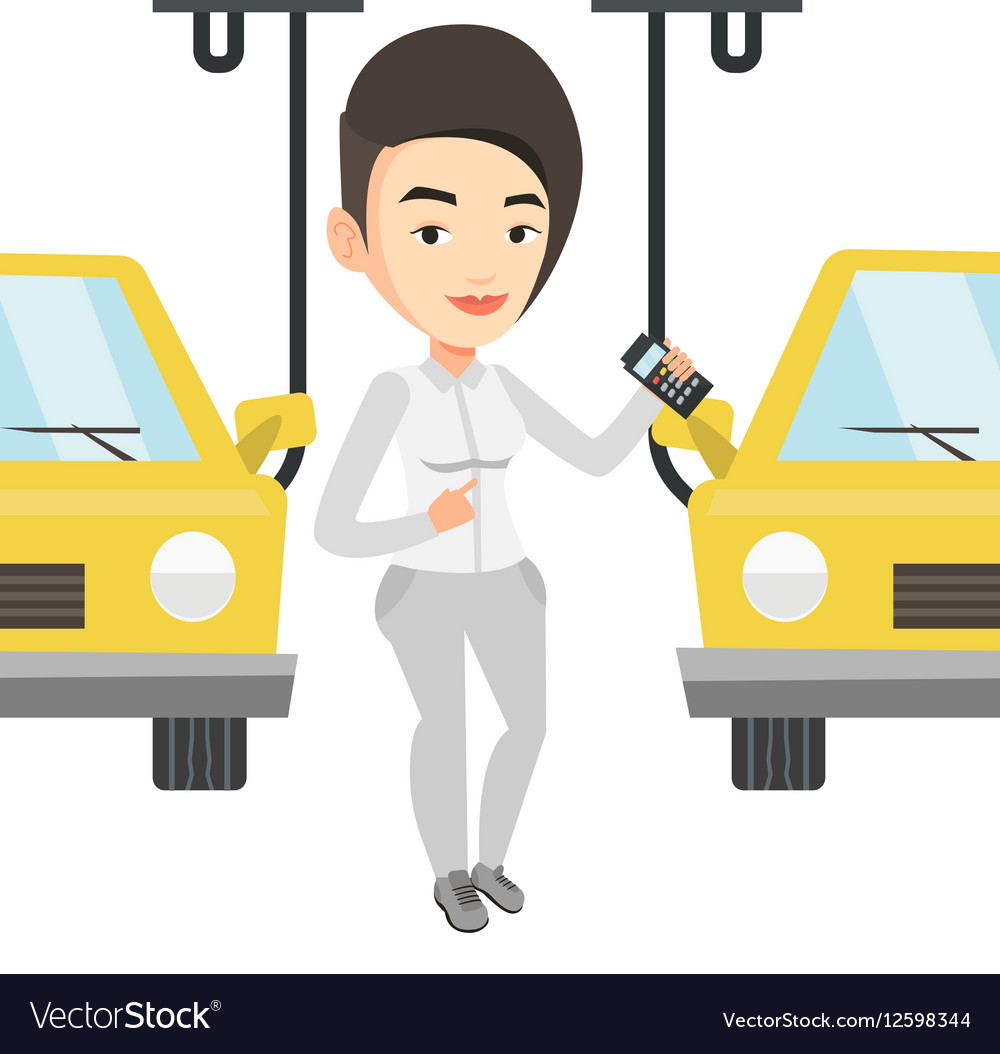 Worker controlling automated assembly line for car