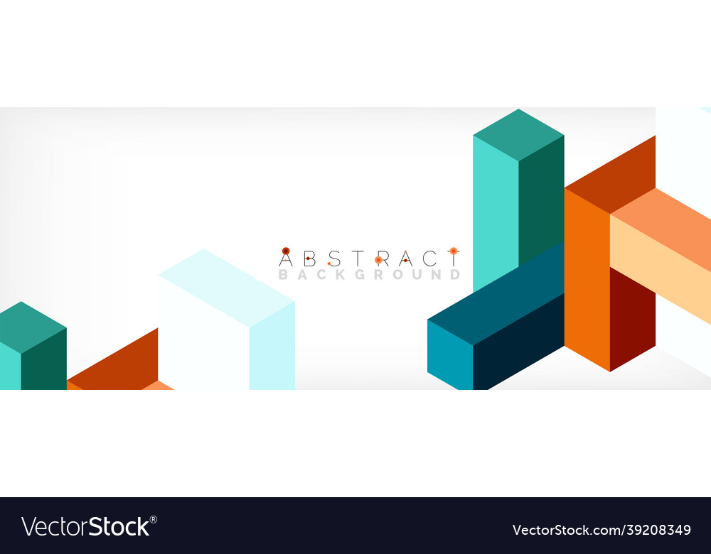 Abstract background 3d cubes cubic elements vector image Abstract background 3d cubes cubic elements