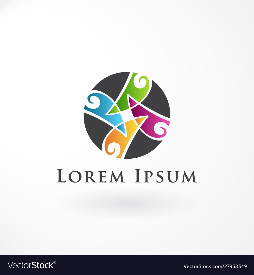 Abstract circle logo with multiple gradient color vector image Abstract circle logo with multiple gradient color
