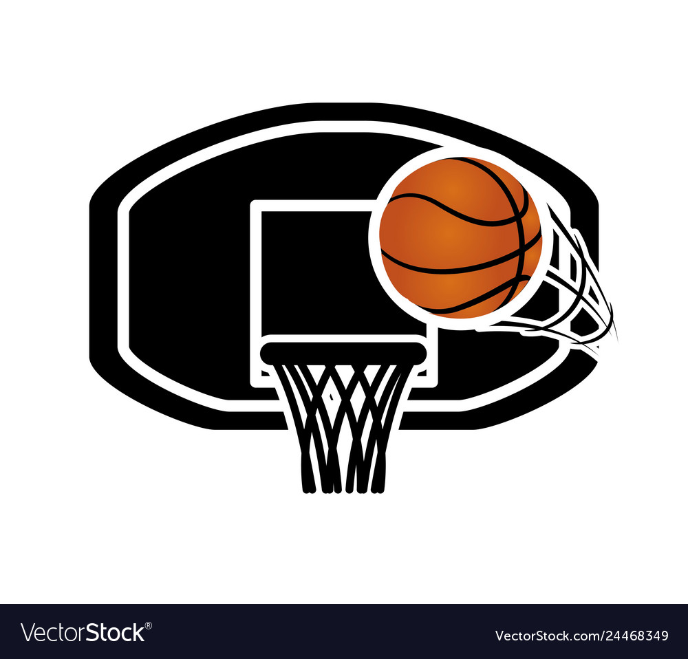 Basketball balloon with basket board Royalty Free Vector