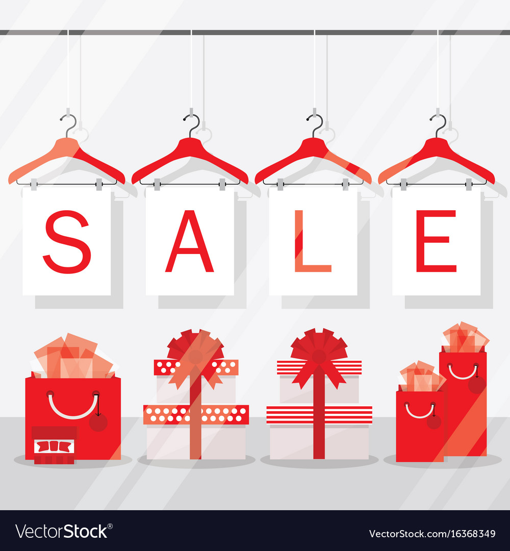 Clothing hangers sale signage and banners window