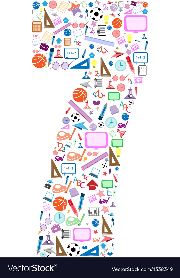 Colorful school number background with media icons