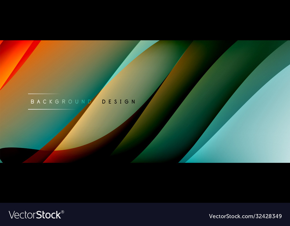 Fluid gradient waves with shadow lines and glowing Vector Image Fluid gradient waves with shadow lines and glowing