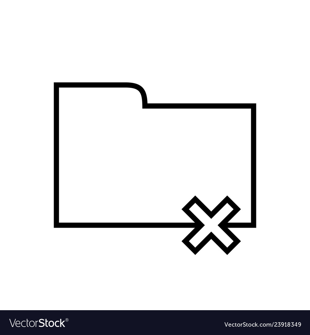 Folder delete or remove - line icon