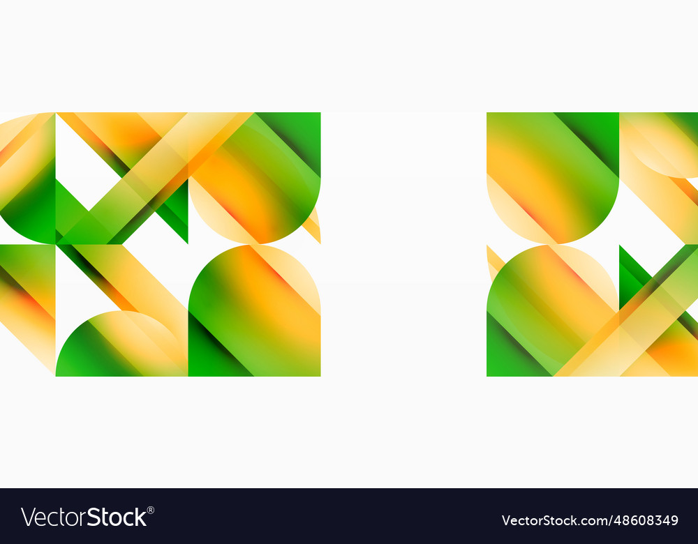 Gradient color triangles and circles on white