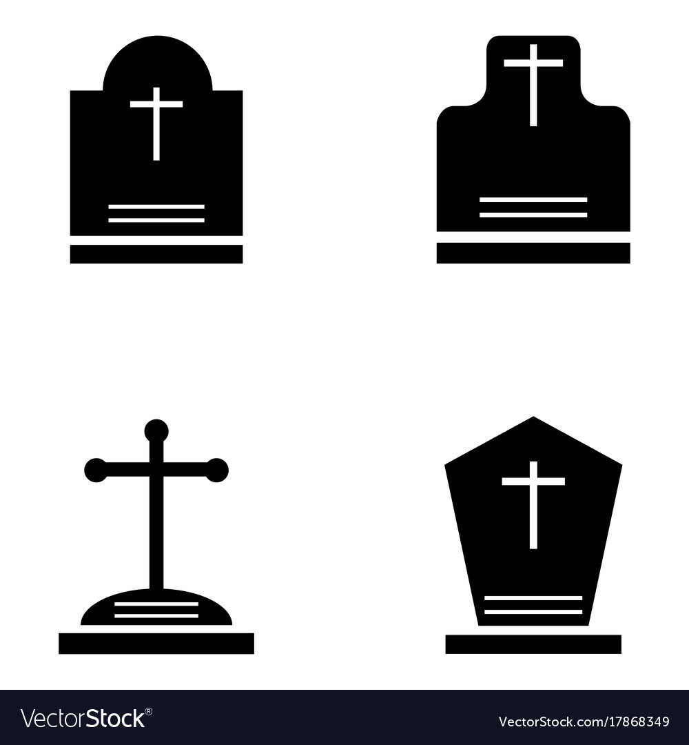 Grave icon set Royalty Free Vector Image - VectorStock