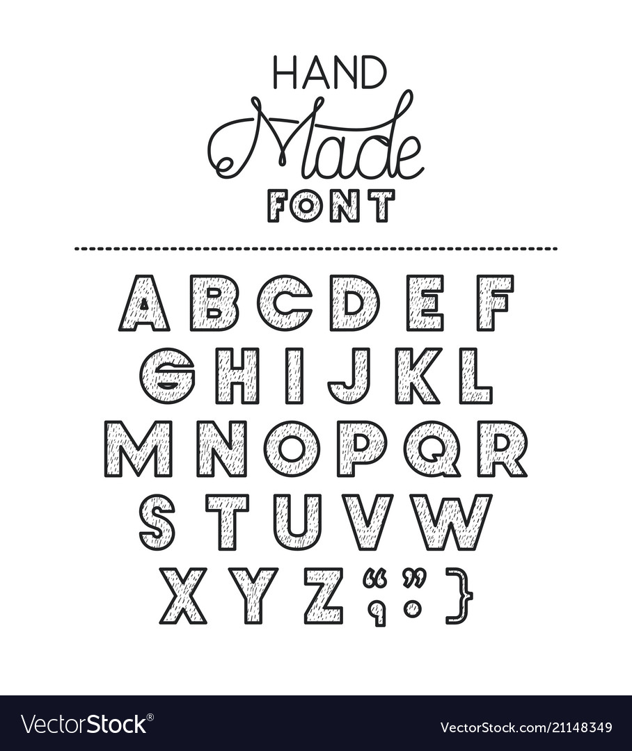 Premium Vector  Hand made font alphabet