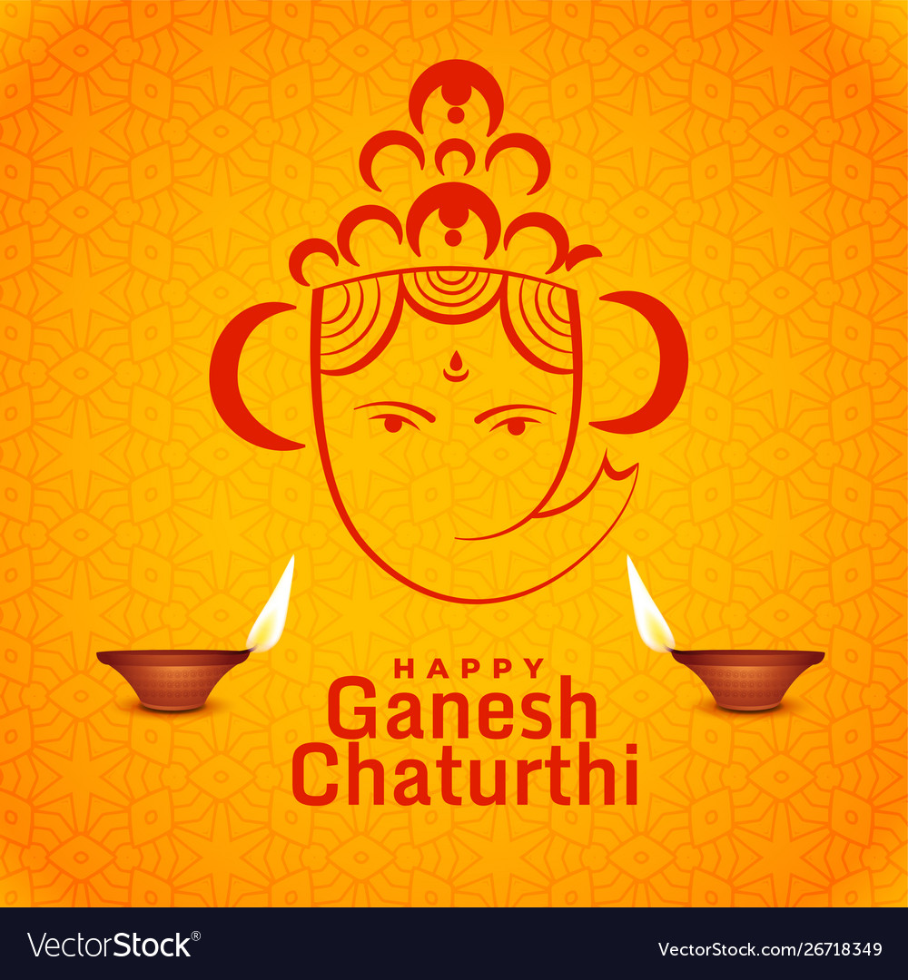 Happy ganesh chaturthi festival greeting design vector image Happy ganesh chaturthi festival greeting design