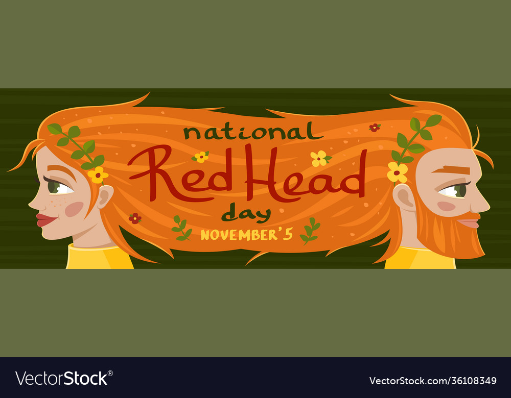 National roter Kopf Tag Banner vector image National roter Kopf Tag Banner