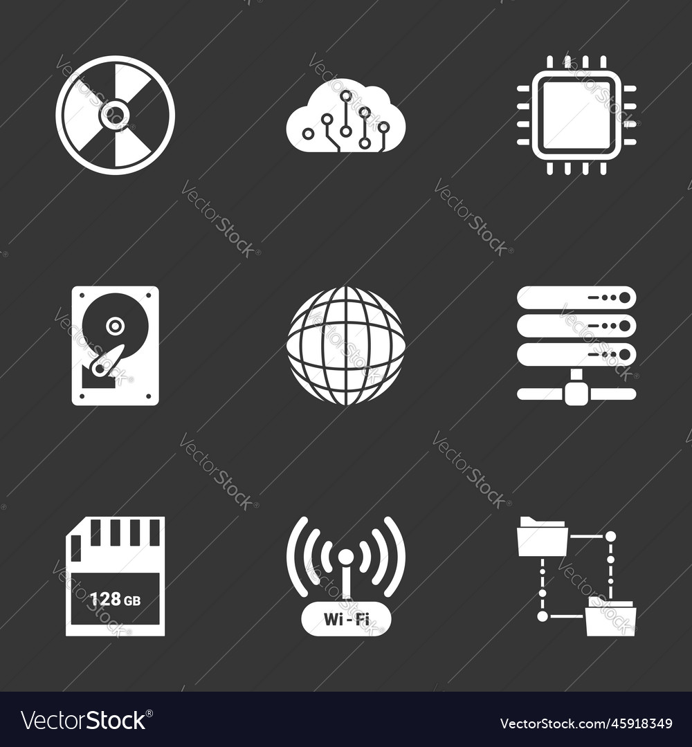 On computer technology and data exchange black vector image On computer technology and data exchange black