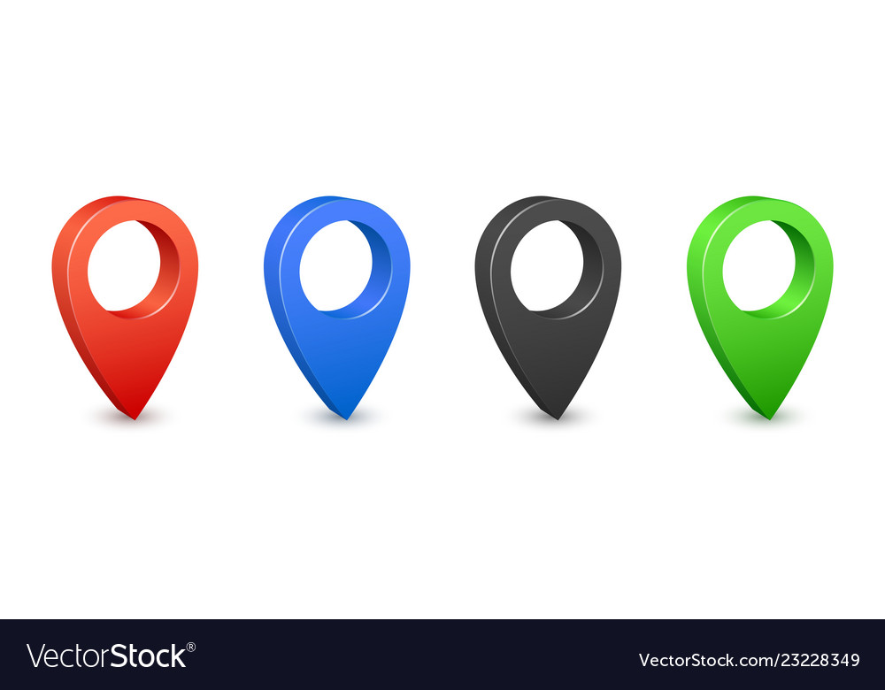 Download Pin map place location 3d icons color gps map Vector Image