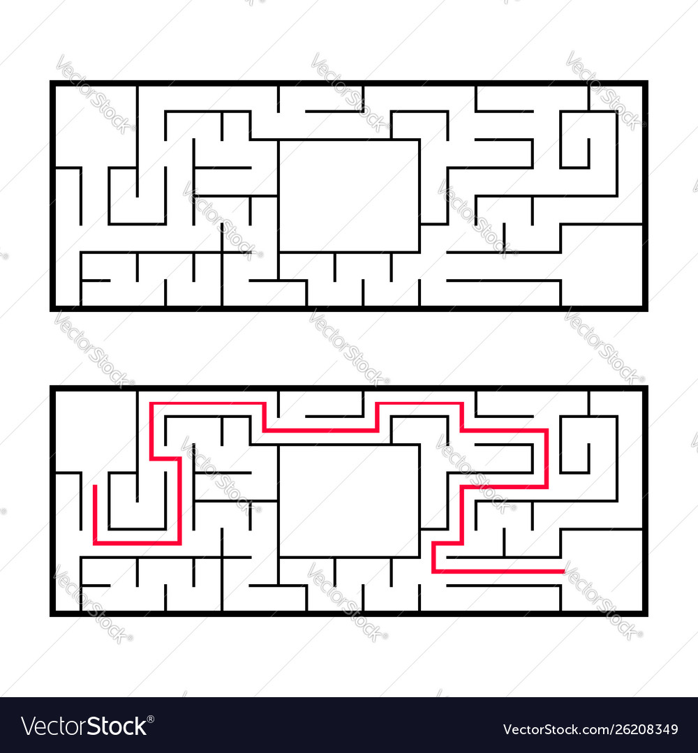 Rectangular labyrinth maze an interesting vector image Rectangular labyrinth maze an interesting
