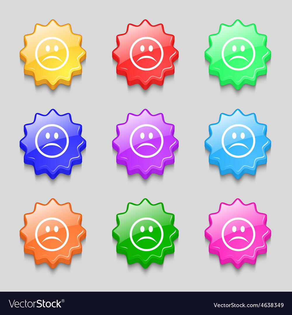 Sad Face Sadness Depression Icon Sign Symbol Vector Image