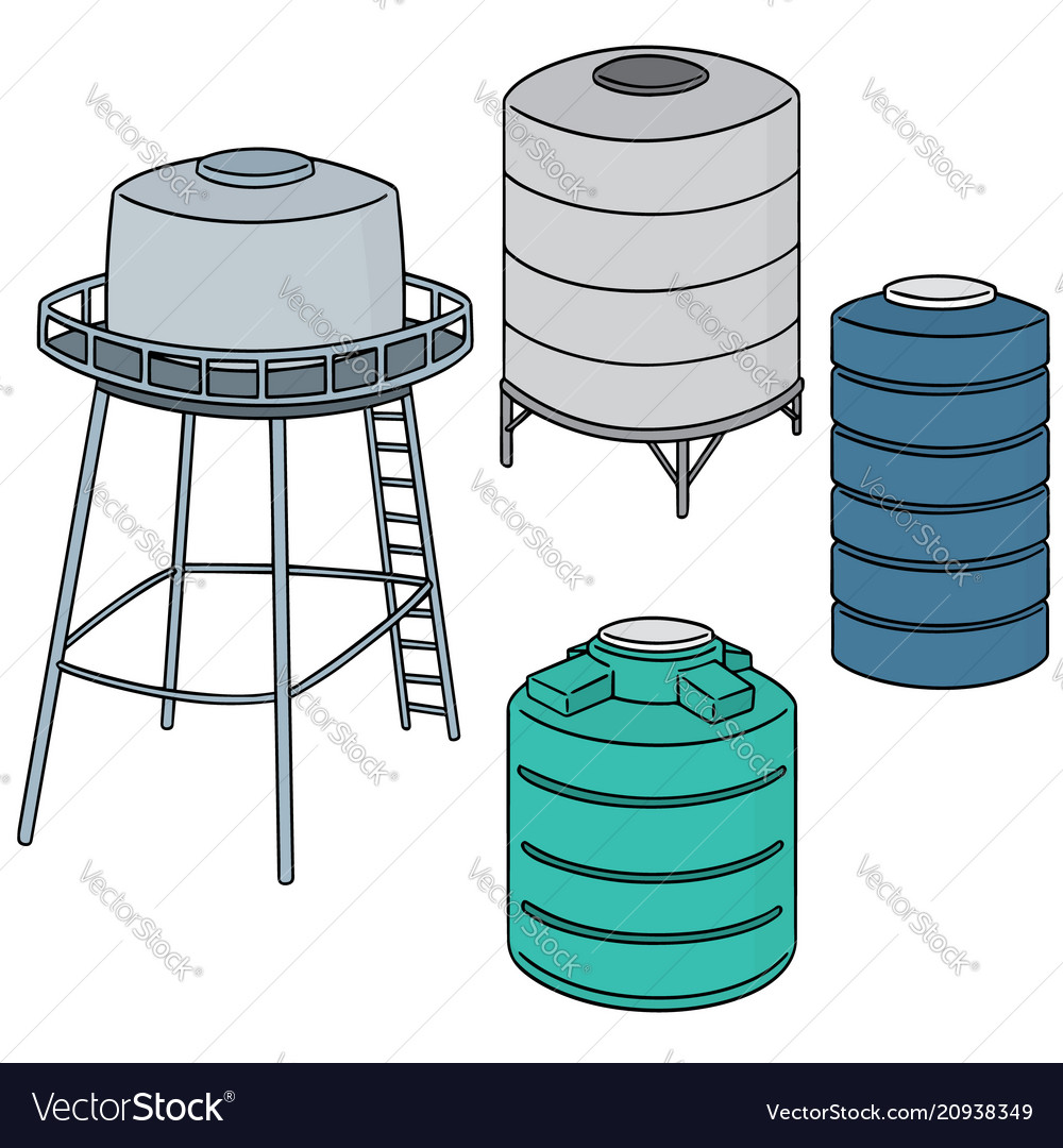 Set water storage tank Royalty Free Vector Image