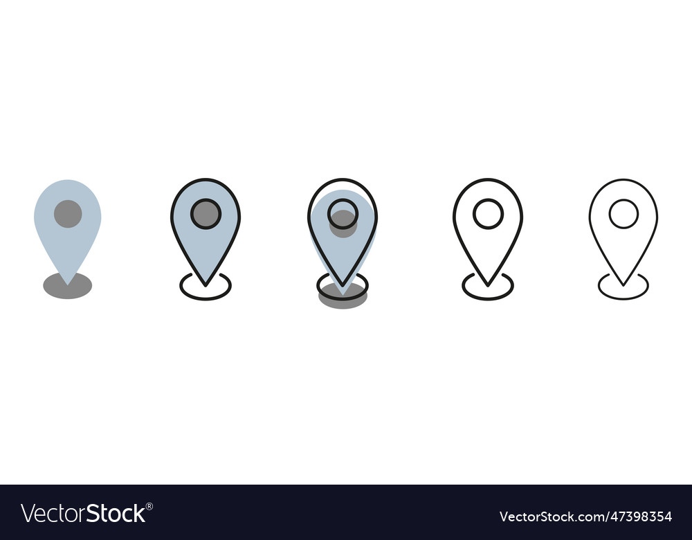 A set of icons pointers city objects