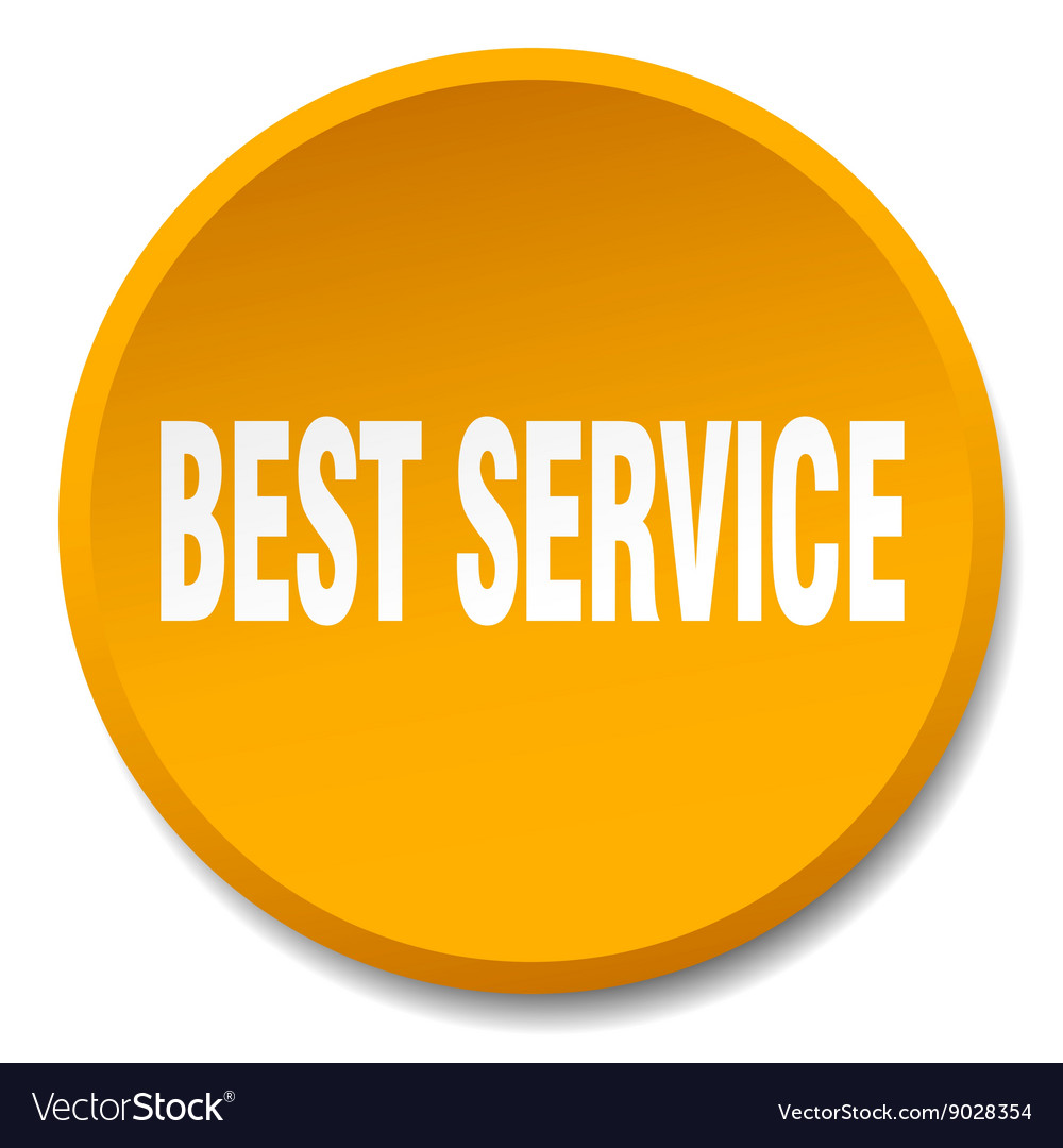 Best service orange round flat isolated push Vector Image