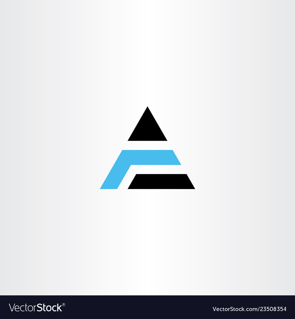 Blue black a letter triangle logo symbol sign