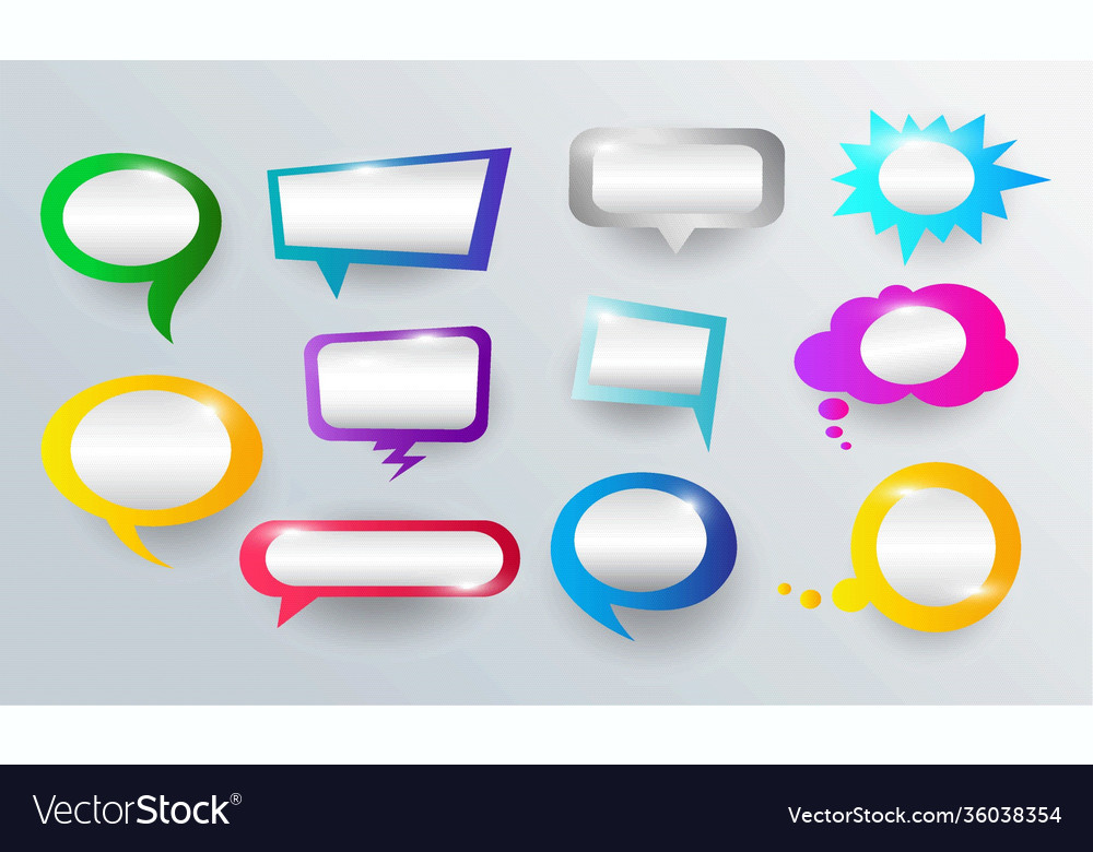 Comic speech bubbles and graphic elements Vector Image