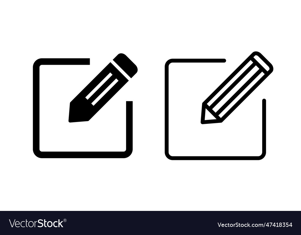 Edit icon set document text vector image Edit icon set document text