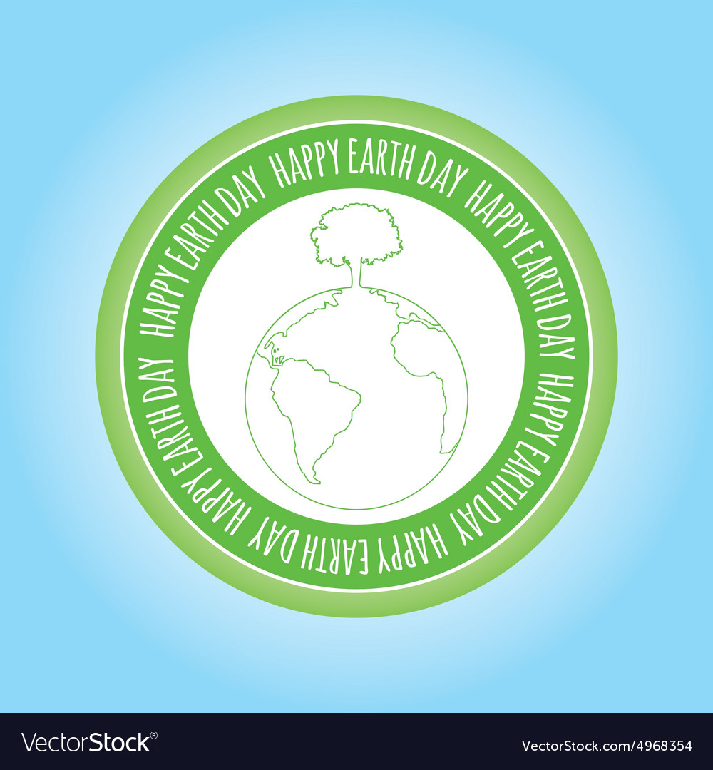 Isolated label with text and elements for earth