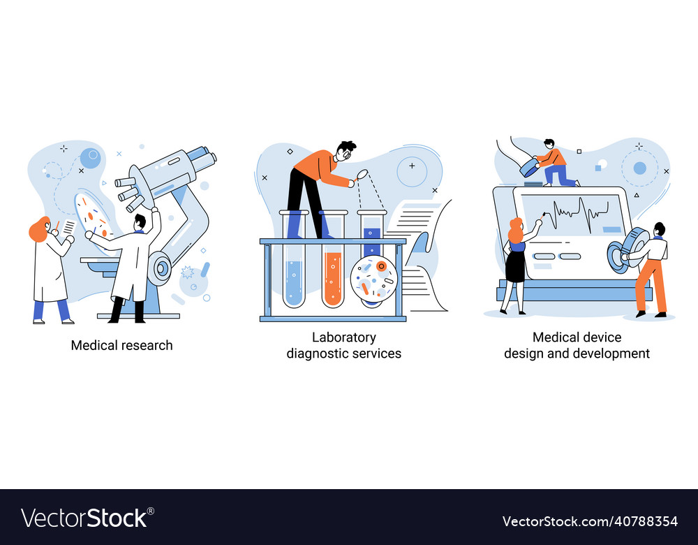 Medical research laboratory diagnostic services Vector Image